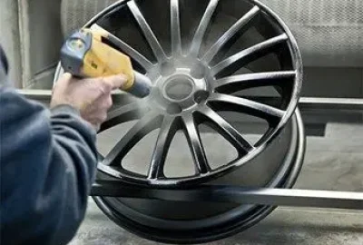 Powder coating wheels in Aberdeen for corrosion protection and durability